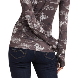 SGL personnalisé équitation vêtements d'entraînement coupe ajustée fermeture éclair complète séchage rapide femmes chemise à manches longues vêtements équestres - Product Image 4