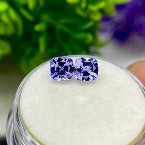Venta al por mayor natural tanzanita y zoisita par de piedras preciosas forma de cojín lupa color azul para la fabricación de joyas de nuestra tienda de piedras preciosas - Product Image 6