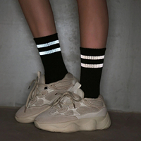 Chaussettes fluorescentes unisexes en coton phosphorescent pour étudiants, chaussettes réfléchissantes pour la course à pied