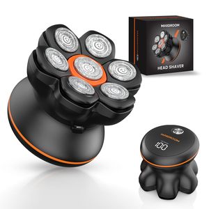 Rasoir électrique rechargeable USB pour hommes, rasoir rotatif étanche pour crâne chauve avec tête flottante et écran LED, lavable IPX7 - Product Image 1