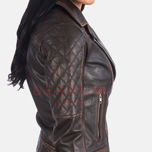 Women's Winter Genuine Leather Jacket with <b>Zipper</b> XL Size Breathable Fashion Design From Pakistan Custom Logo Outdoor Season Use - Product Image 5