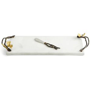Marbre blanc métal élégant laiton papillon poignée plateau à bas prix avec couleur et tailles personnalisées pour la vaisselle - Product Image 5