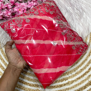 Dernière exclusivité traditionnelle Organza imprimé Sari doux broderie à la mode ethnique mariée pour les adultes mariages fête porter fille indienne - Product Image 1