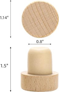 Bouchons de vin en forme de T Bouchons de liège réutilisables Bouchons de vin en bois et en caoutchouc Bouchons de bouteille d'étanchéité pour ours de vin pour bar et sites - Product Image 2