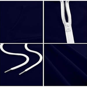 Sweat-shirt à capuche blanc à fermeture éclair avec logo Next Level Slim Fit Tops Sweats à capuche à fermeture éclair de qualité - Product Image 4