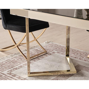 Ensemble de salle à manger de luxe moderne, finition bronze et argent, mobilier entièrement miroir, style élégant - Product Image 6