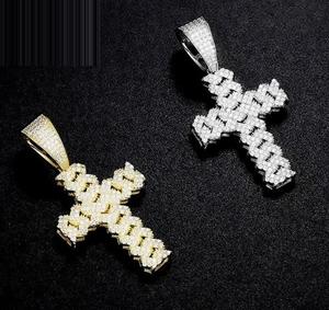 VVS1 Diamond Cuban Link Charms Iced Gold Plated Sterling <b>Silver</b> Party <b>Necklace</b> Unisex - Product Image 4