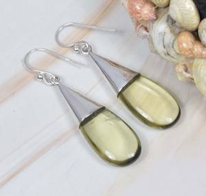 Tendance 925 argent Sterling ethnique fin naturel février pierre de naissance vert améthyste Quartz facettes pierres précieuses boucles d'oreilles tenue de fête - Product Image 2
