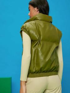 Chaleco acolchado de estilo informal más vendido para mujer, chaleco acolchado sin mangas con cremallera completa y cuello levantado, chaleco acolchado cálido para Invierno para mujer - Product Image 2