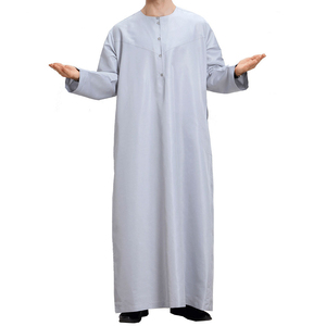Thawb jubbah ผู้ชายสำหรับ jubba ผู้ชายตกแต่งด้วยกระดุมแบบใหม่แห้งเร็วแบบยาวมีฮู้ดสไตล์ผ้าฝ้าย - Product Image 6