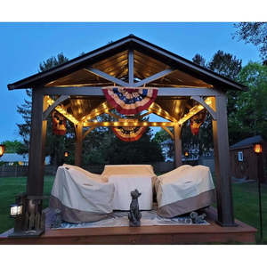 ธงชาติอเมริกันแบบวินเทจ ขนาด 3x6 ฟุต พร้อมพู่ห้อย ตกแต่งด้วยลายปักดาวแบบพับได้ สำหรับตกแต่งภายนอกอาคาร สื่อถึงความรักชาติ ทำจากไฟเบอร์กลาสแบบดิจิทัล - Product Image 1