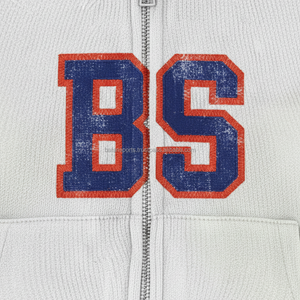 Sudadera con capucha y cremallera de lana GSM 365 de alta calidad, tela suave y cálida, parche BS bordado, capucha y mangas de perlas, sudadera básica con logotipo personalizado - Product Image 6