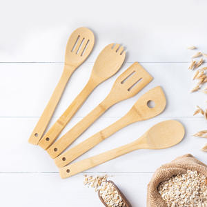 Cero residuos utensilios de bambú utensilios de cocina freír espátula para comida cocinar mejor precio espátulas naturales - Product Image 4