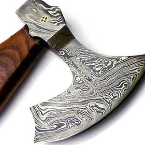Damascus Steel <b>Axe</b> Handmade Bushcraft <b>Axe</b> With Pattern Steel Head And Wooden Grip Damascus Steel <b>Axe</b> - Product Image 3