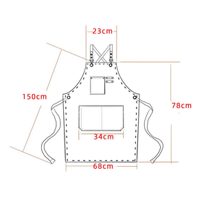 Delantal de Cuero de Grano Completo, Delantal Grueso Ajustable, Delantal de Barbero con Bolsillo para Soldadura y Carpintería para Hombre - Product Image 3