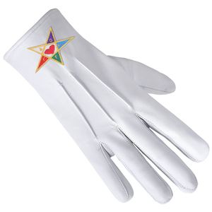 Département de la jeunesse Gants de maçons internationaux en cuir avec patch de broderie personnalisé étoile colorée de n'importe quel style de couleur comme vous le souhaitez - Product Image 3