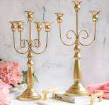 Nouvel Arrivage Dernier design Chandelier de luxe léger en or à 5 branches Bougeoir Élégant bougeoir en métal Chandelier Porte-bâton - Product Image 2