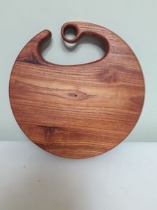 Planche à découper en bois massif pour fruits, légumes et pain, blocs à découper, plateau de service unique en forme de fer à cheval - Product Image 6