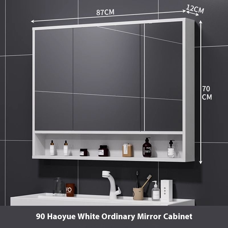 90 blanco brillante + roble + gabinete espejo ordinario