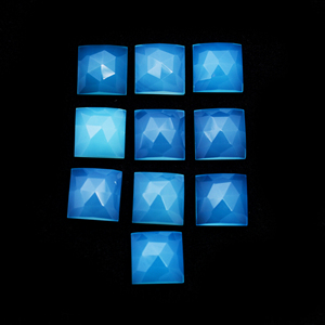 <span class=keywords><strong>Calcedonia</strong></span> Azul Natural de 6x6mm a 20x20mm, Corte Cuadrado en Rosa, Piedra Preciosa <span class=keywords><strong>Pulida</strong></span> para Joyería, Piedra Suelta - Product Image 2