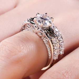 Jeulia Two Tone Sterling Silver <b>Skull</b> <b>Ring</b> Set for Party - Product Image 6