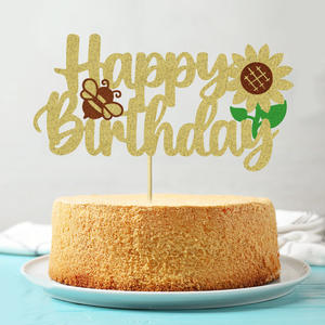 Adorno para Pastel de Cumpleaños con Temática de Abeja y Girasol JUXINDA, Perfecto para Decoraciones de Fiestas de Cumpleaños Infantiles y Creación de Atmósfera - Product Image 3