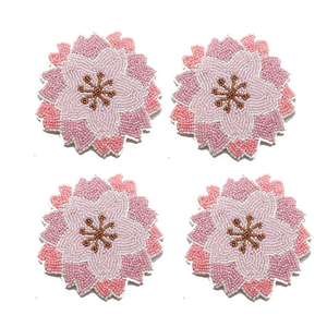 Posavasos Hecho a Mano con Cuentas de Contorno Marrón, Cuentas de Semillas, Elegante y Duradero - Product Image 2