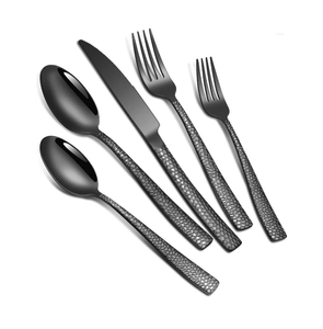 Ensemble cuillère et fourchette à dessert en acier inoxydable noir mat personnalisé et exigeant Couverts durables Couteau Cuillères Fourchettes - Product Image 3