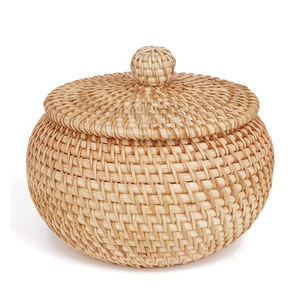 Cesta de Ratán Ligera con Tapa Abierta, Ideal para Guardar Ropa y Accesorios de Bebé, Elegancia Natural - Product Image 1