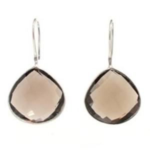 ต่างหูพลอยเทียมสีเงินสเตอร์ลิงมาใหม่925พลอยรูปตะขอสำหรับงานแต่งงานทำจากทองแดงไทเทเนียม - Product Image 1