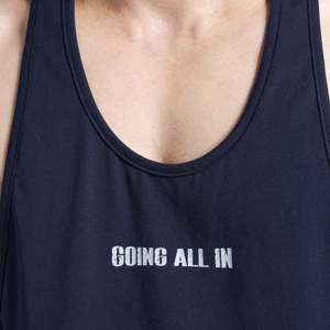 Men's Navy Impulse Stringer Regular Fit Breathable 100% Cotton Polyester Gym Tank <b>Top</b> with 3D Pattern Hood Size XL for Workout - Product Image 6