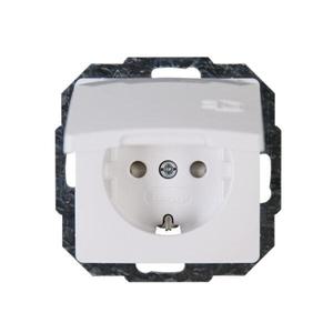 Kopp Paris presa di corrente di protezione UP con coperchio a ribalta IP20 bianco artico - Product Image 1