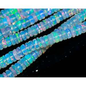 Perle d'opale naturelle d'Éthiopie, facettée, forme Rondelle, Cœur, Ovale, Cabochon, haute qualité 5-6mm, pour accessoires de bijouterie, certifiée IGI - Product Image 4