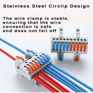 Conector de Cable de Cobre Automotriz, 600V, Divisor de Conductor Rápido, Bloques de Terminales de Cable LED Enchufables, Conexión Montable en Riel - Product Image 3