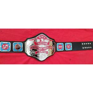 NWA Television Heavyweight <b>Wrestling</b> Champion <b>Belt</b> Real Cowhide Leather Nickel Plated Zinc Metal Sport Equipment HES073 Model - Product Image 2