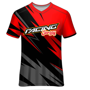 Camiseta de carreras de media manga sublimada personalizada, transpirable, de secado rápido, para descenso, Motocross, Top de carreras de invierno, con estampado a prueba de viento - Product Image 1