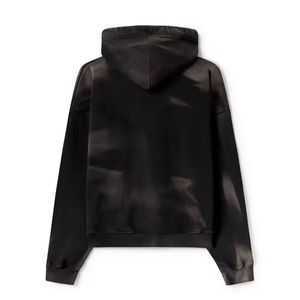 Sweat-shirts à capuche surdimensionnés en coton vintage pour hommes, avec logo personnalisé, style streetwear d'hiver, lavage à l'acide, imprimé numérique, effet délavé - Product Image 2