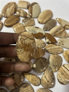 หินจัสเปอร์อัญมณีทรงหลังเบี้ยปรับแต่งภาพเกรดสูงสำหรับการทำเครื่องประดับธรรมชาติ - Product Image 4