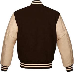 Veste universitaire pour homme, classique, en laine mélangée, manches en cuir, streetwear élégant, mode décontractée, chaude, veste de baseball d'hiver - Product Image 2