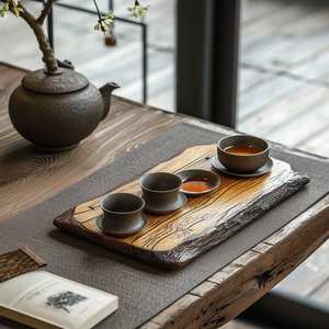 ชุดน้ำชาและถ้วยไม้มะพร้าวสไตล์นอร์ดิกมีหม้อและโลโก้ที่กำหนดเอง - Product Image 2