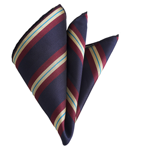 Foulard en jacquard à rayures bleu marine et jaune - Product Image 1