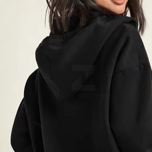 Style à la mode femmes hiver fermeture éclair à capuche Slim Fit respirant avant Logo pour Gym ou Street Wear - Product Image 5