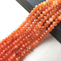 Perles Rondelles Facettées en Cornaline 100% Naturelle Certifiée IGI, 7mm-9.5mm, Grade AA, Effet Feu Orange, pour la Fabrication de Bijoux