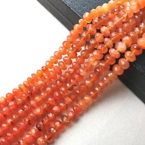 ลูกปัดคาร์เนเลียนทรงรอนเดลล์ธรรมชาติ 100% รับรองโดย IGI ขนาด 7 มม.-9.5 มม. เกรด AA สีส้มไฟ วิวาซ เจมส์ ลูกปัดหลวมสำหรับทำเครื่องประดับแบบชัยปุระ - Product Image 1