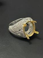 925 Sterling Silber 10x12mm Blanko Ovaler Krappenfassungsring Halbmontierter Ring Handgefertigte Umweltfreundliche Schmuckkomponente