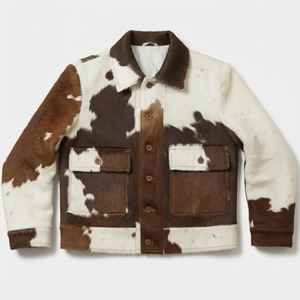 Nouvelle veste en cuir véritable et en toile de style respirant et tendance 2026, vente chaude, veste personnalisée avec logo pour hommes - Product Image 1