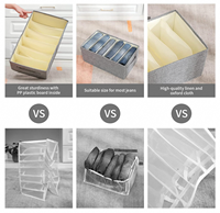 Set di Scatole Portaoggetti Sospese in Tessuto Grigio di Alta Qualità, Stile Moderno, Durevoli e Facili da Pulire, Organizzatore per Biancheria Intima