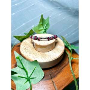 Ethnic Navajo Strung <b>Bracelet</b> Purple Spiny Oyster & Sterling <b>Silver</b> Beaded for Gift - Product Image 1