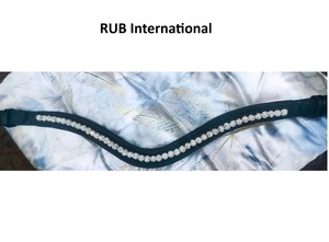 Bandeau à sourcils de luxe pour les sports équestres Durable avec tissu pailleté et pierre de lave pour l'équitation - Product Image 4