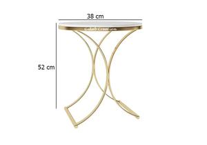 Table de chevet moderne avec dessus de table en bois d'ingénierie et cadre métallique robuste, table de chevet minimaliste pour chambre à coucher, salon - Product Image 2